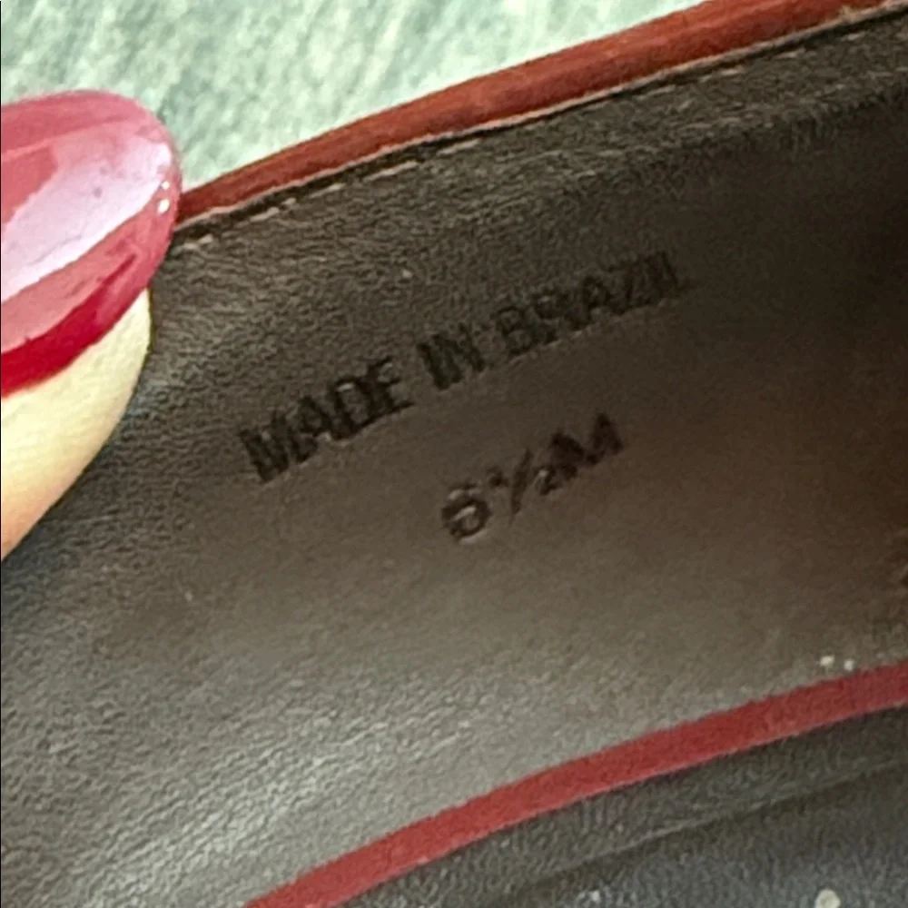 Kate Spade Burgundy Patent Round Toe Wedges 3.25” Heel Height Womens Size 6.5 M